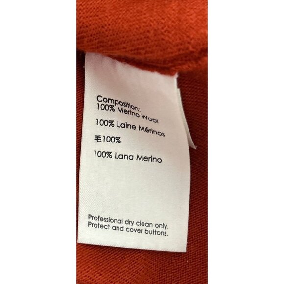 PHILLIP LIM Merino Wool Cardigan Pockets Brick Color Size Med - Picture 6 of 7